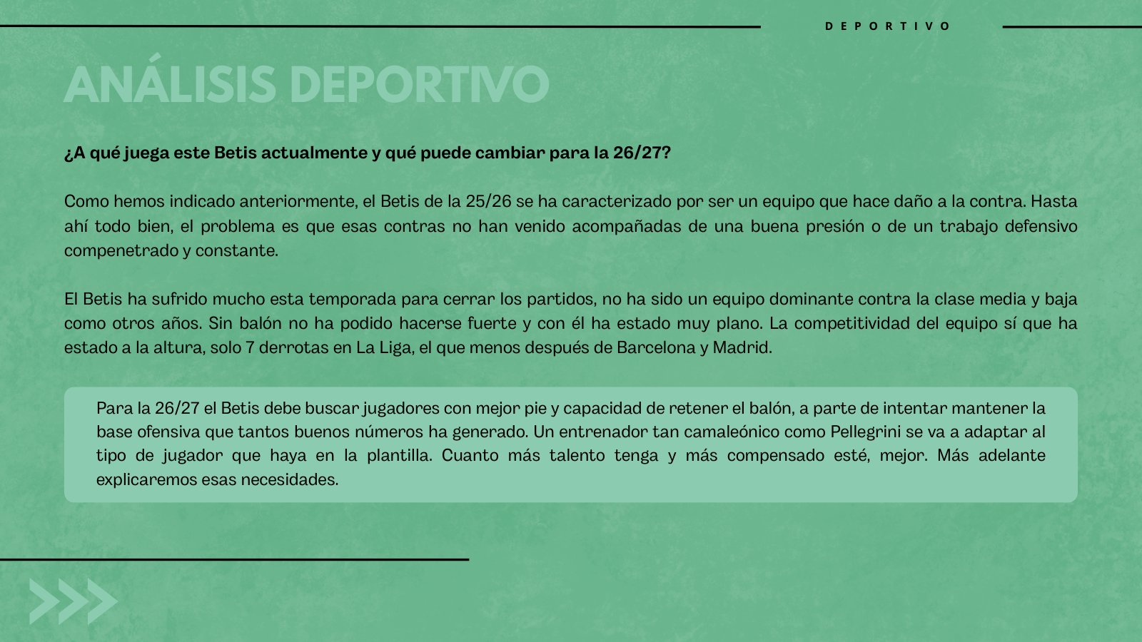 Real Betis Balompié · planificación deportiva