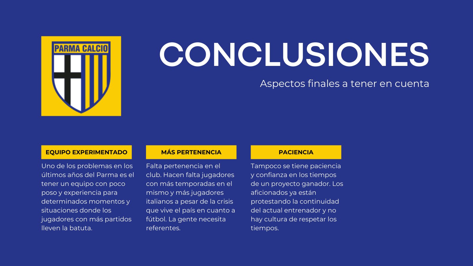 Parma Calcio · preparación de mercado
